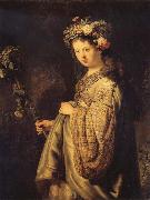 Saskla in Arcadian Costume Rembrandt